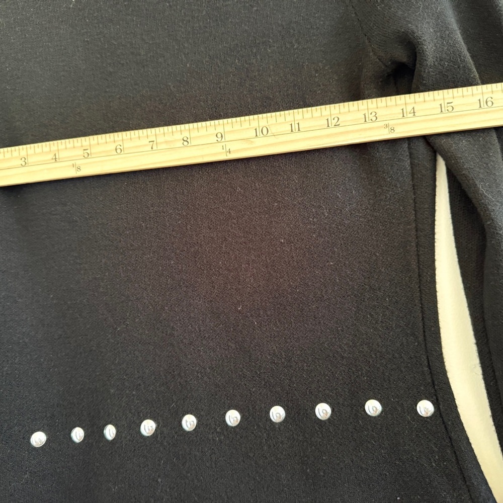 Bohme Hailey Studded feminine Midi Dress size S Long Sleeve Black Pearl Details - Picture 5 of 10